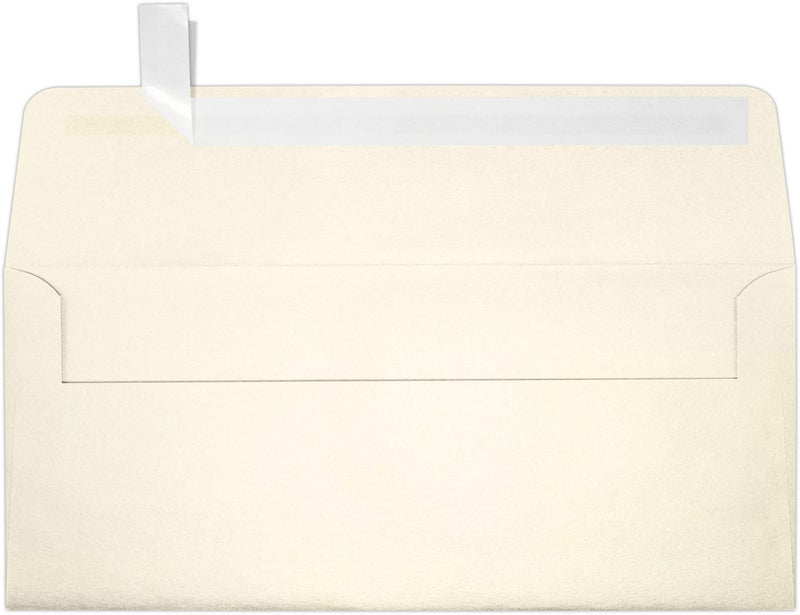 أظرف الأعمال LUXPaper #10 | قابلة للتقشير والضغط | 4 1/8" × 9 1/2" | معدني شامباني | 80 رطل. نص | 50 كمية